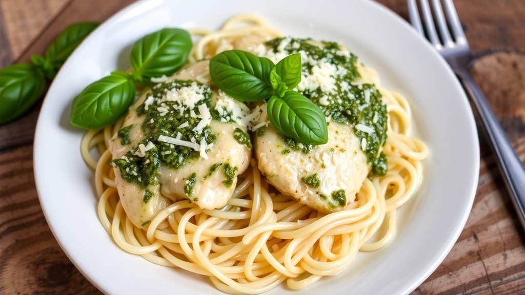 Crockpot Creamy Pesto Chicken