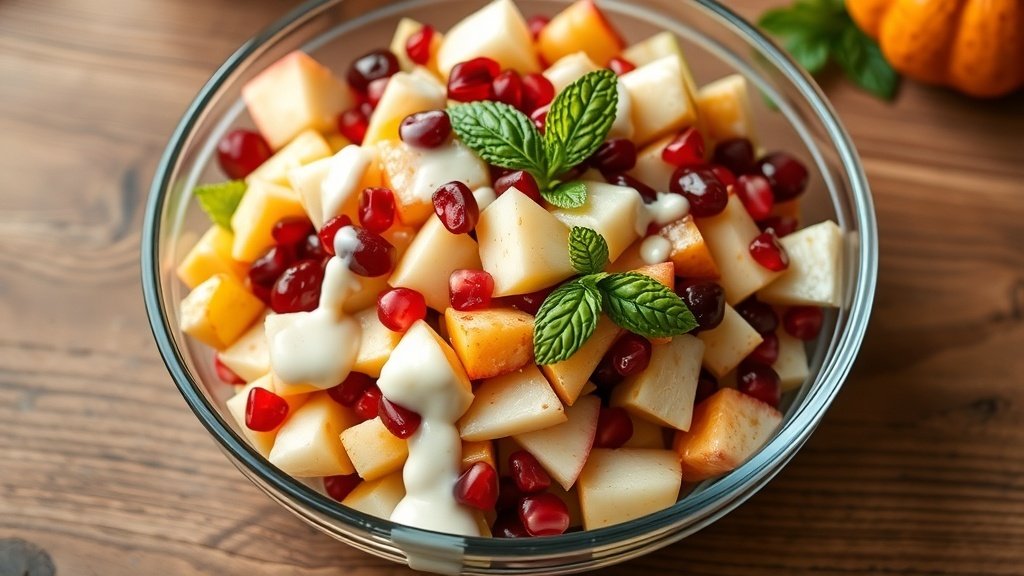 Autumn Fruit Salad with Honey Yogurt Dressing