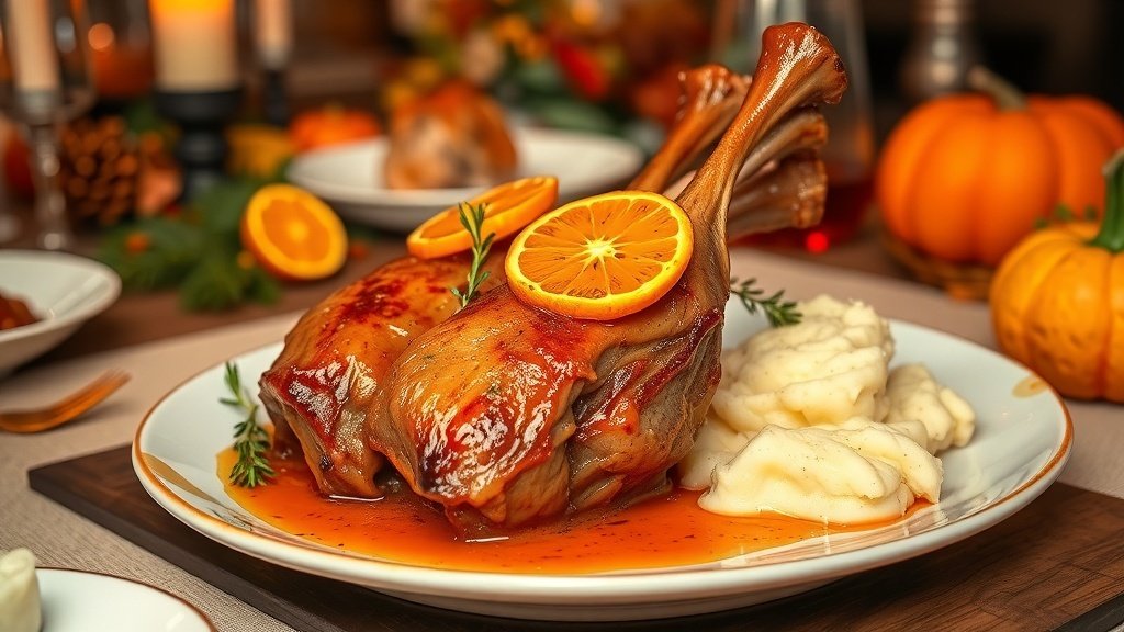 Roasted Duck Legs with Orange Sauce