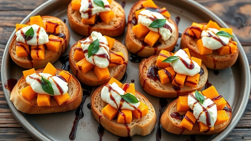 Butternut Squash Crostini with Ricotta