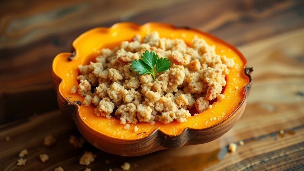 Baked Butternut Squash with Maple Crumbs