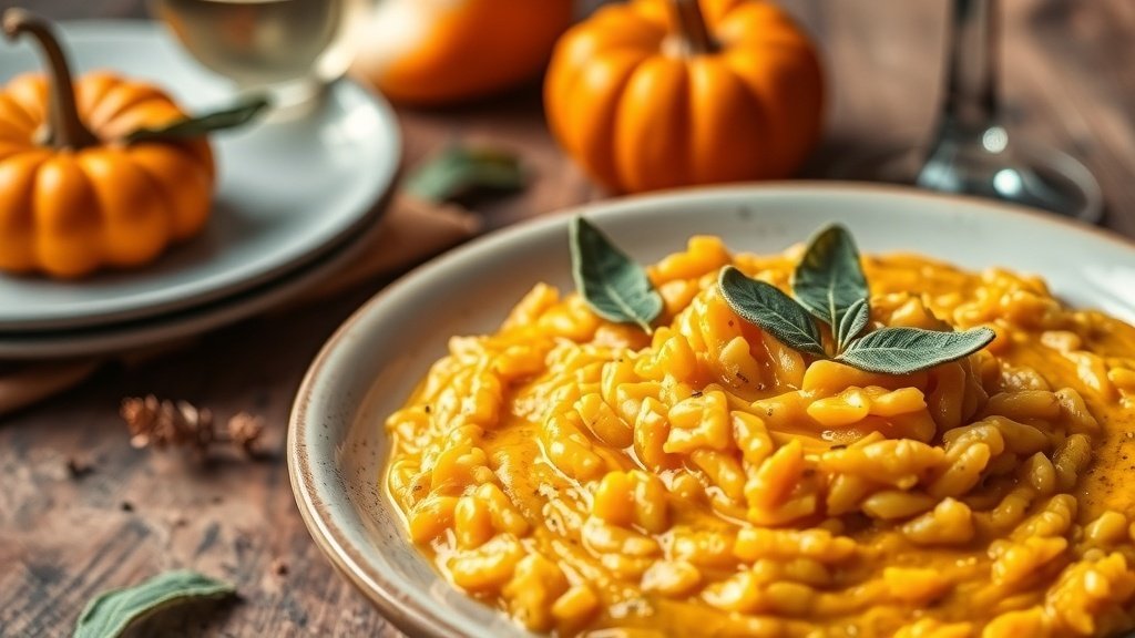 Pumpkin Risotto with Crispy Sage
