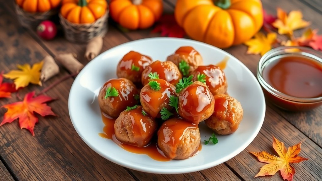 Apple Cider Glazed Turkey Meatballs