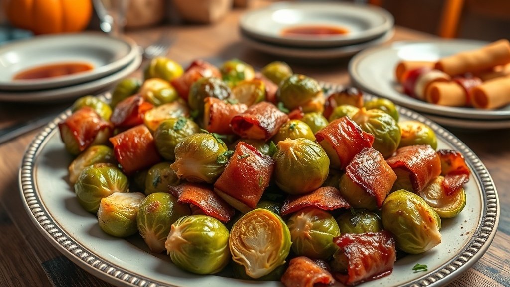 Maple Bacon Wrapped Brussels Sprouts