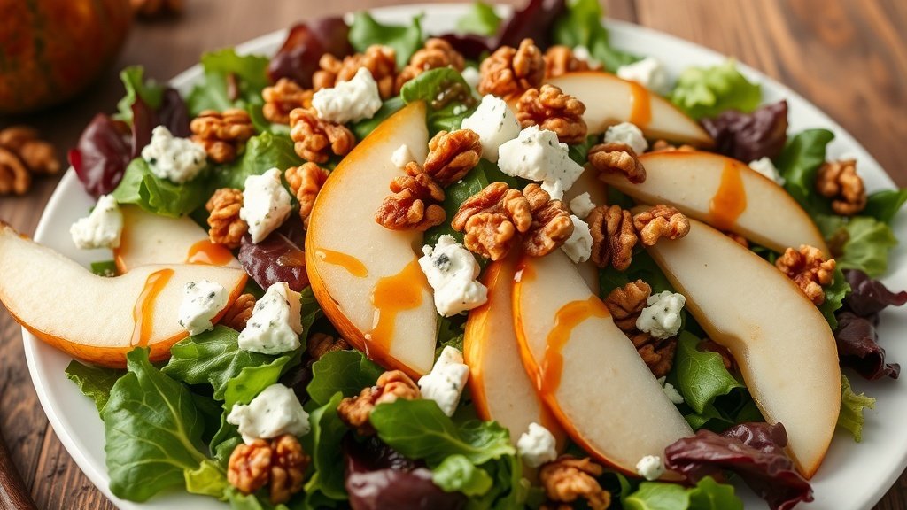 Pear, Walnut, and Blue Cheese Salad