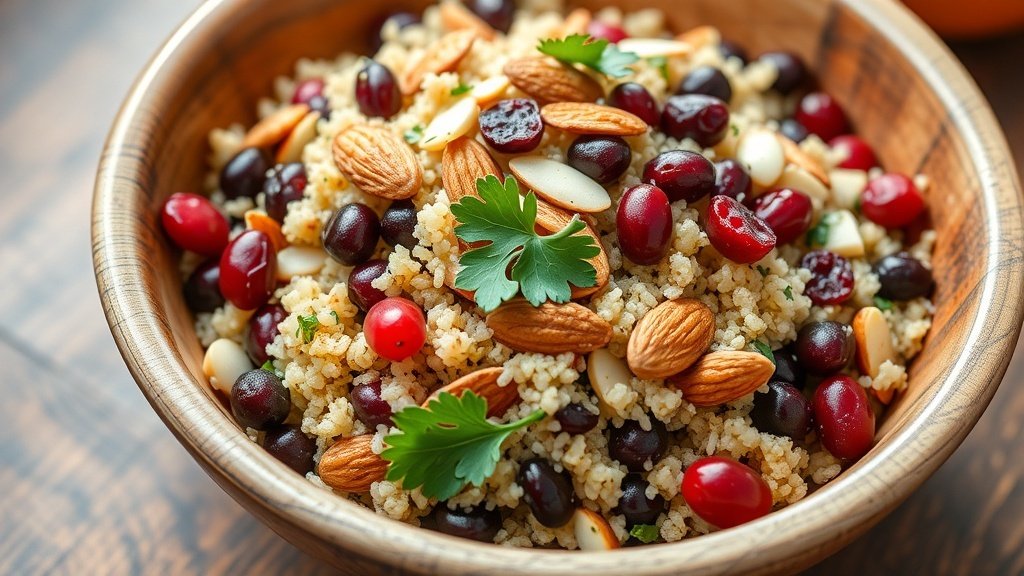 Quinoa Salad with Cranberries and Almonds