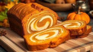 Pumpkin Cream Cheese Swirl Bread