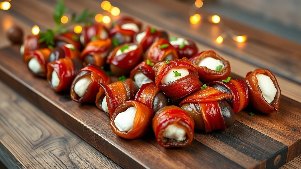 Bacon-Wrapped Dates with Goat Cheese