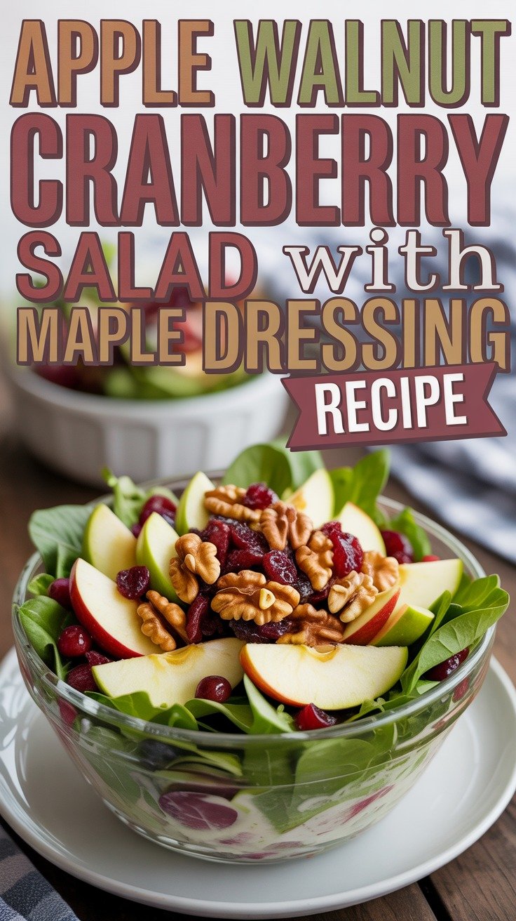 Apple Walnut Cranberry Salad with Maple Dressing