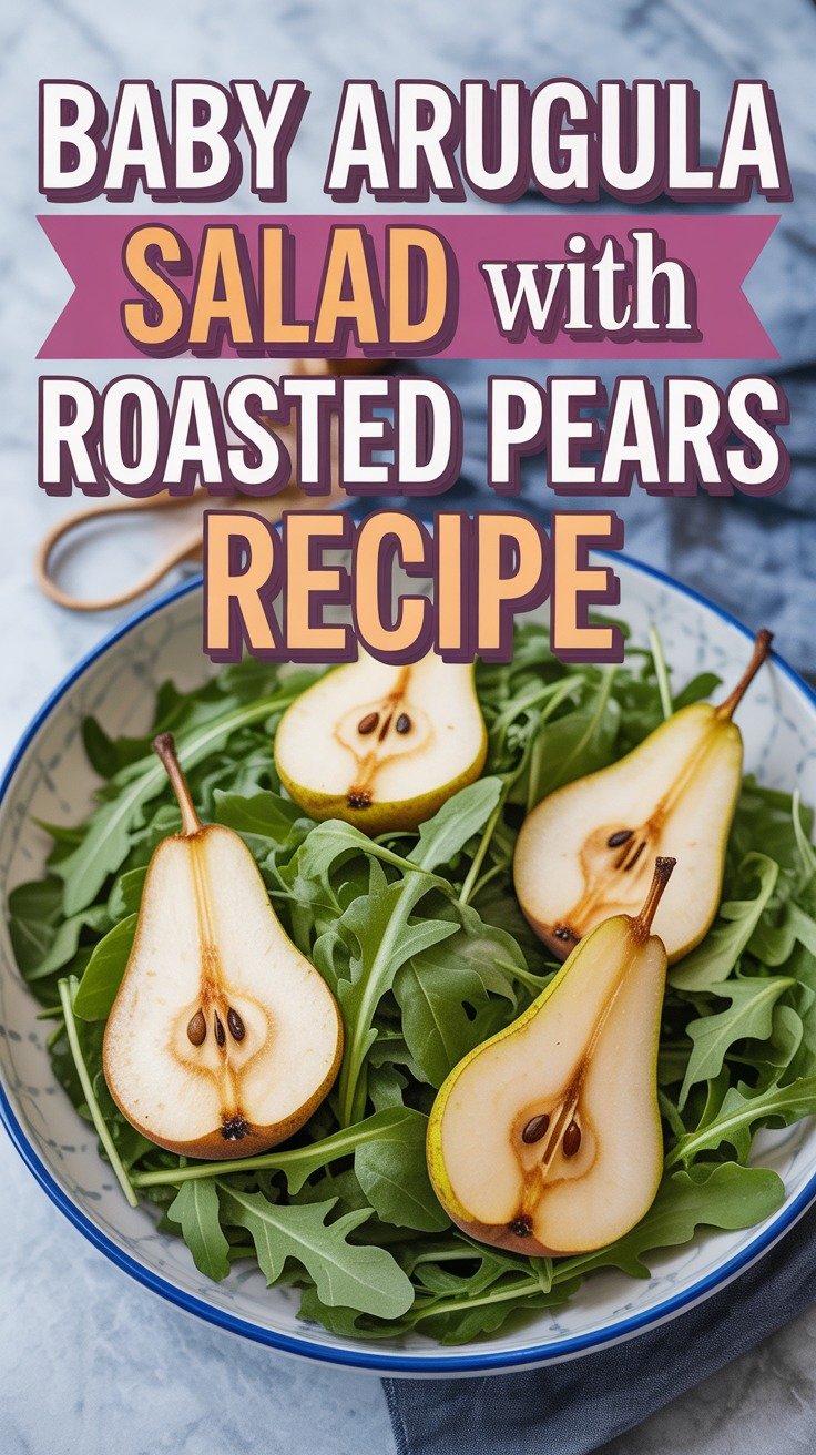 Baby Arugula Salad with Roasted Pears