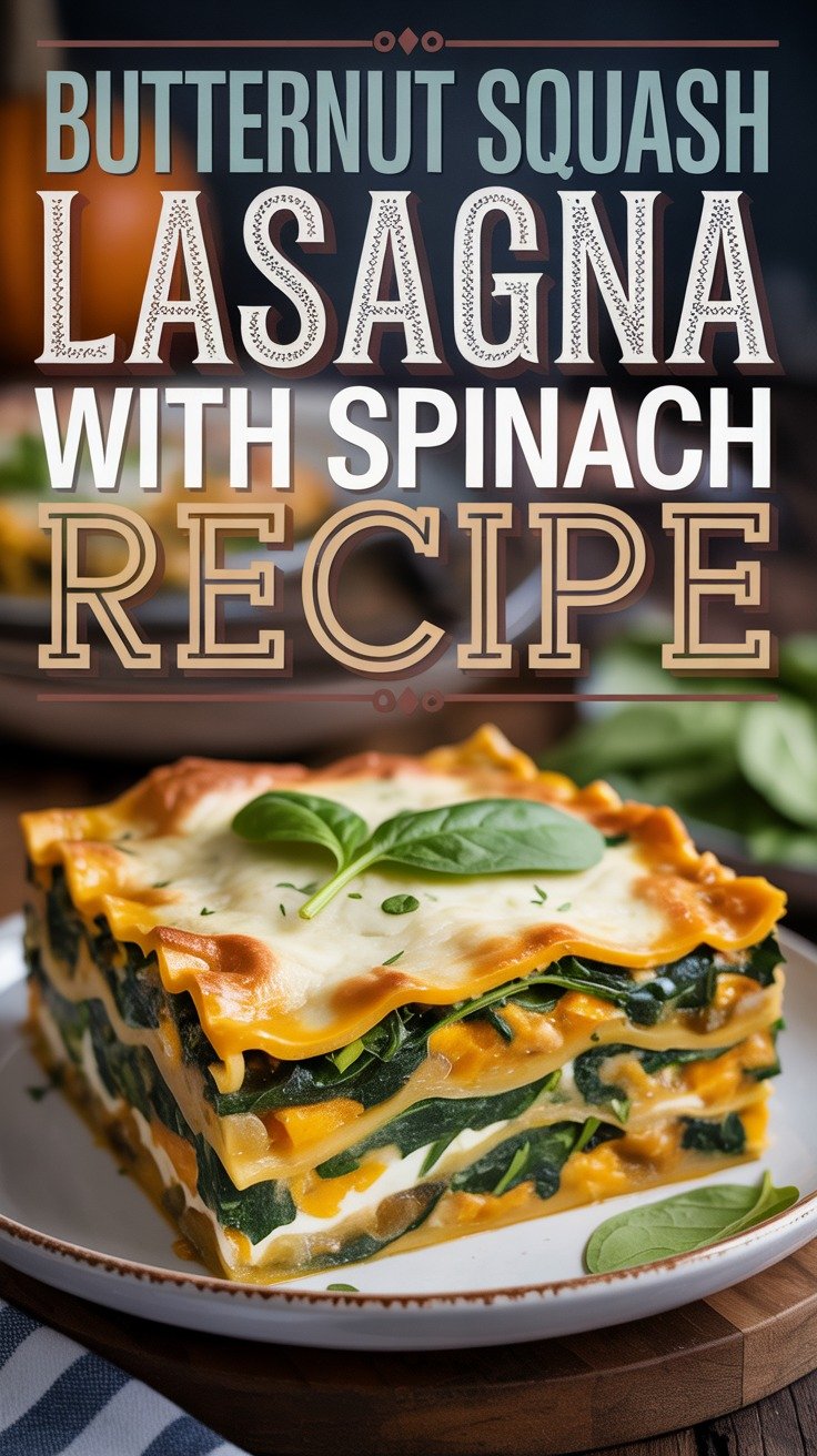 Butternut Squash Lasagna with Spinach