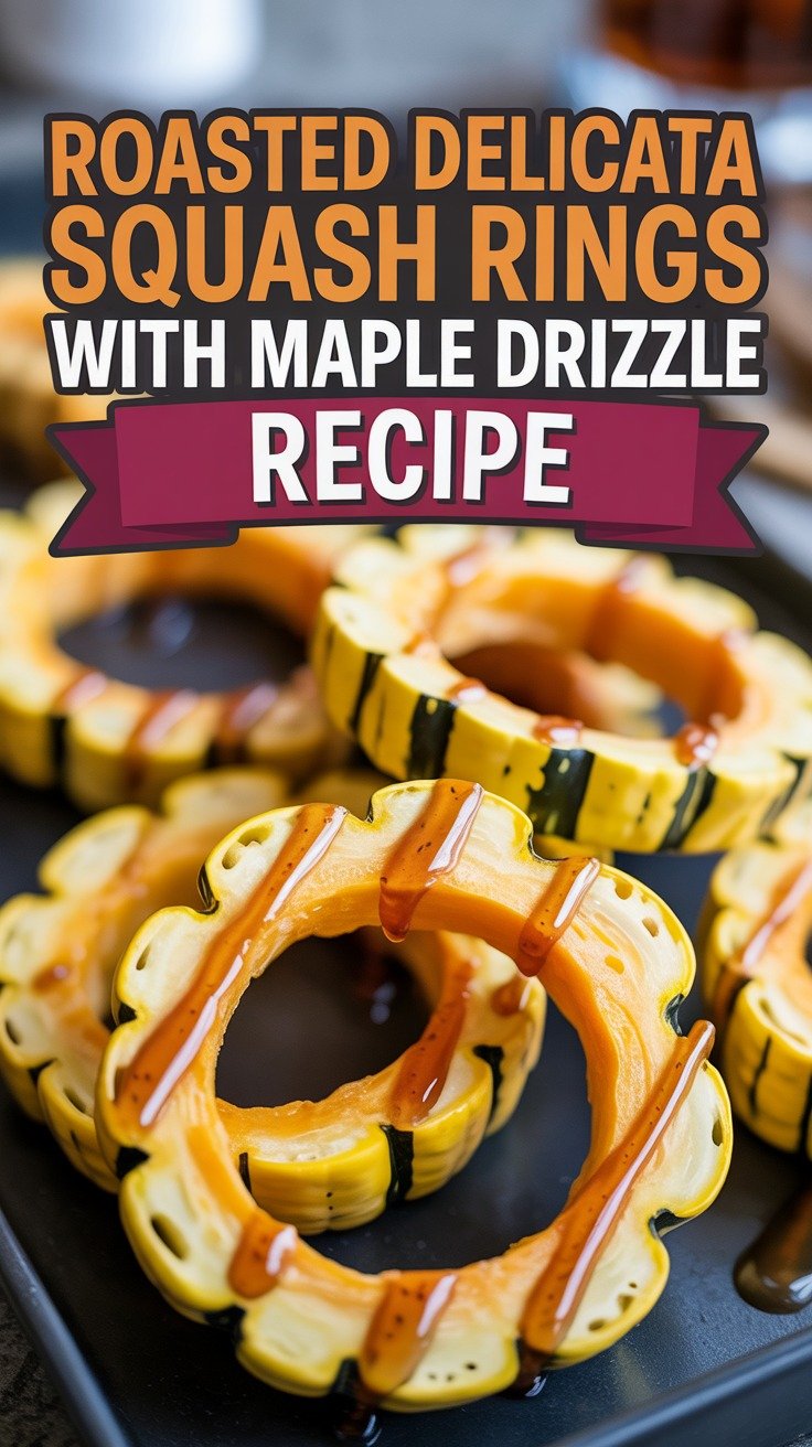 Roasted Delicata Squash Rings with Maple Drizzle