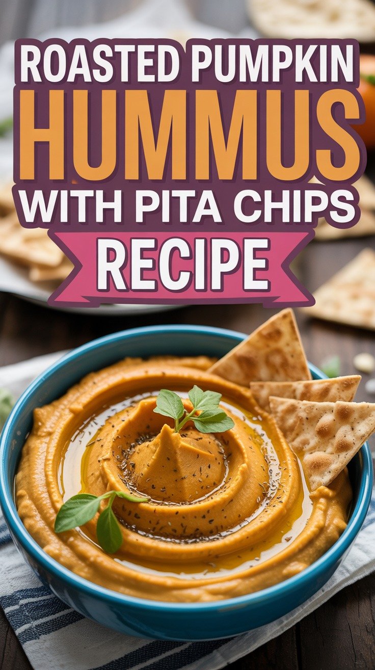 Roasted Pumpkin Hummus with Pita Chips