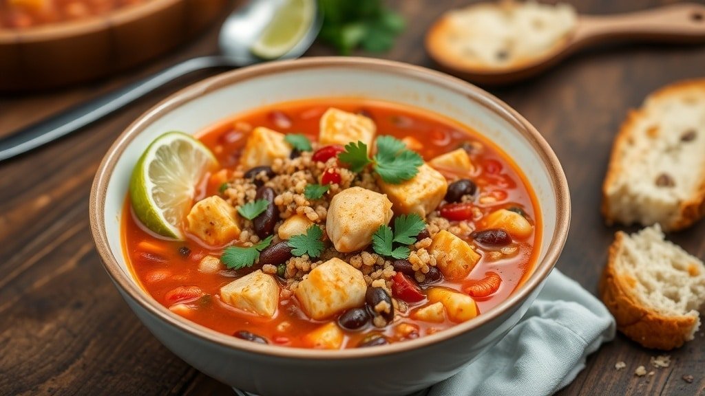 Slow Cooker Chicken and Quinoa Chili