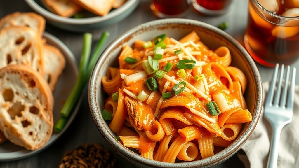 Slow Cooker Buffalo Chicken Pasta