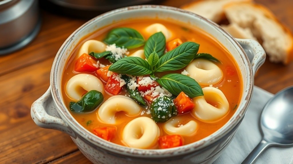 Crockpot Cheese Tortellini Soup