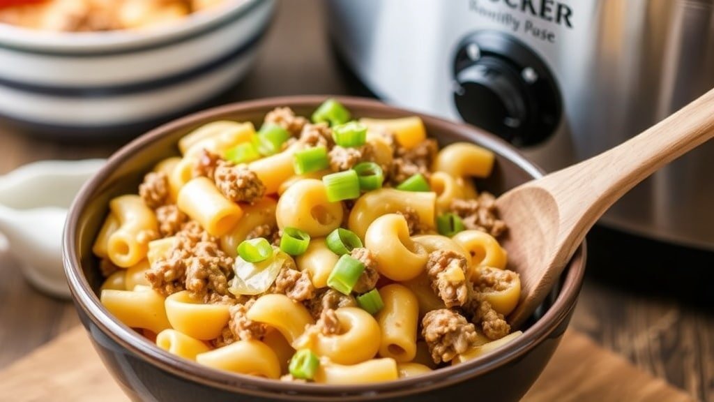 Slow Cooker Cheeseburger Macaroni
