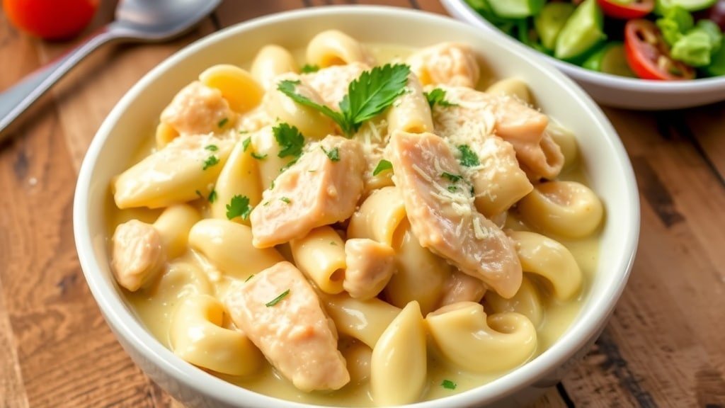 Slow Cooker Chicken Alfredo Bake