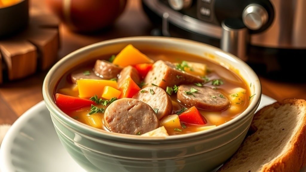 Slow Cooker Chicken Sausage Soup