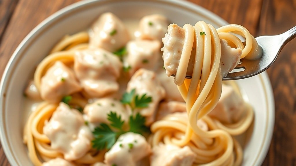 Crockpot Chicken Garlic Alfredo