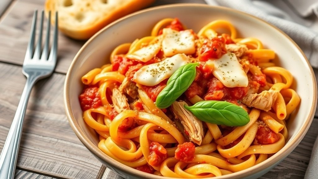 Crockpot Italian Chicken Pasta