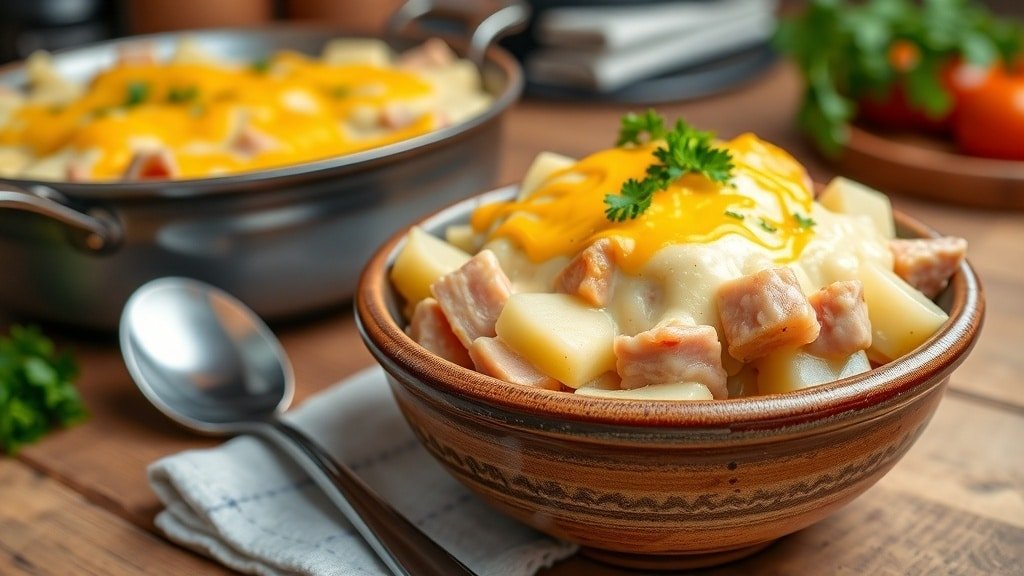 Crockpot Creamy Ham and Potato Casserole