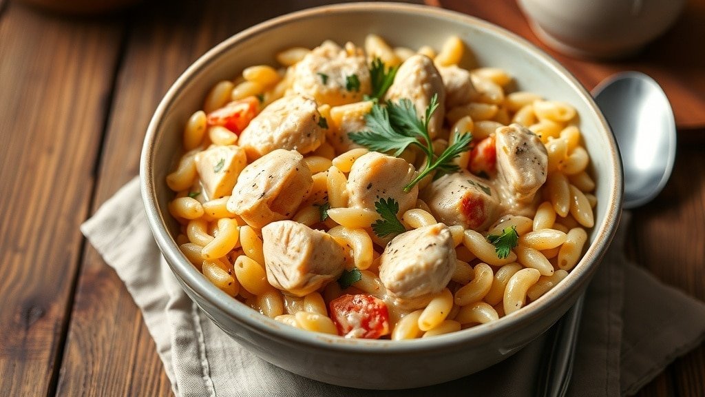 Crockpot Creamy Chicken Orzo