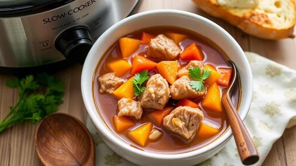 Slow Cooker Pork and Sweet Potato Stew