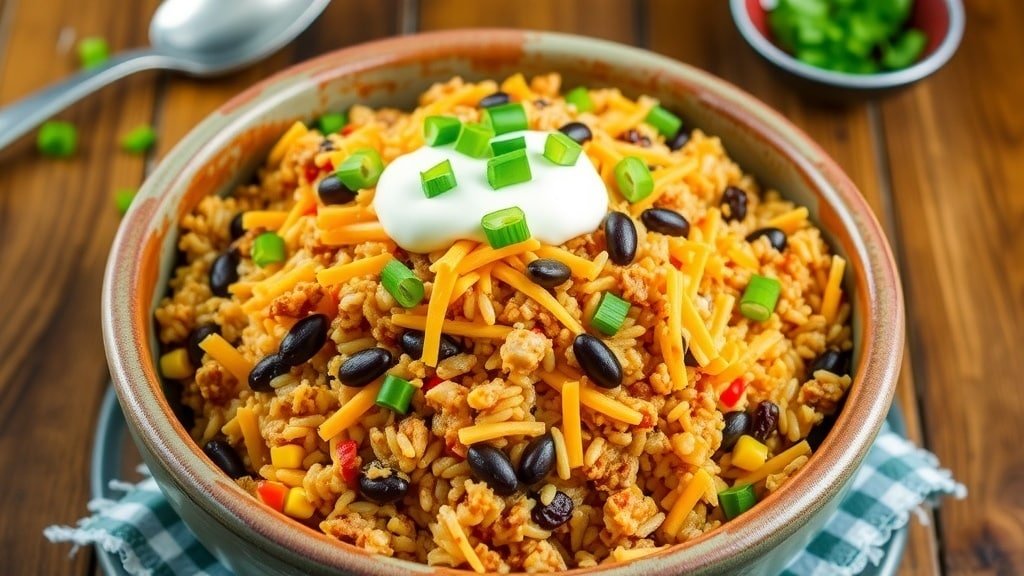 Slow Cooker Cheesy Taco Rice