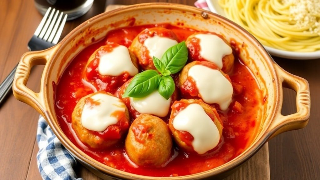 Slow Cooker Ricotta Meatball Bake