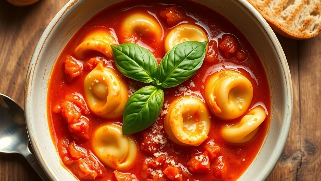 Slow Cooker Tomato Basil Tortellini