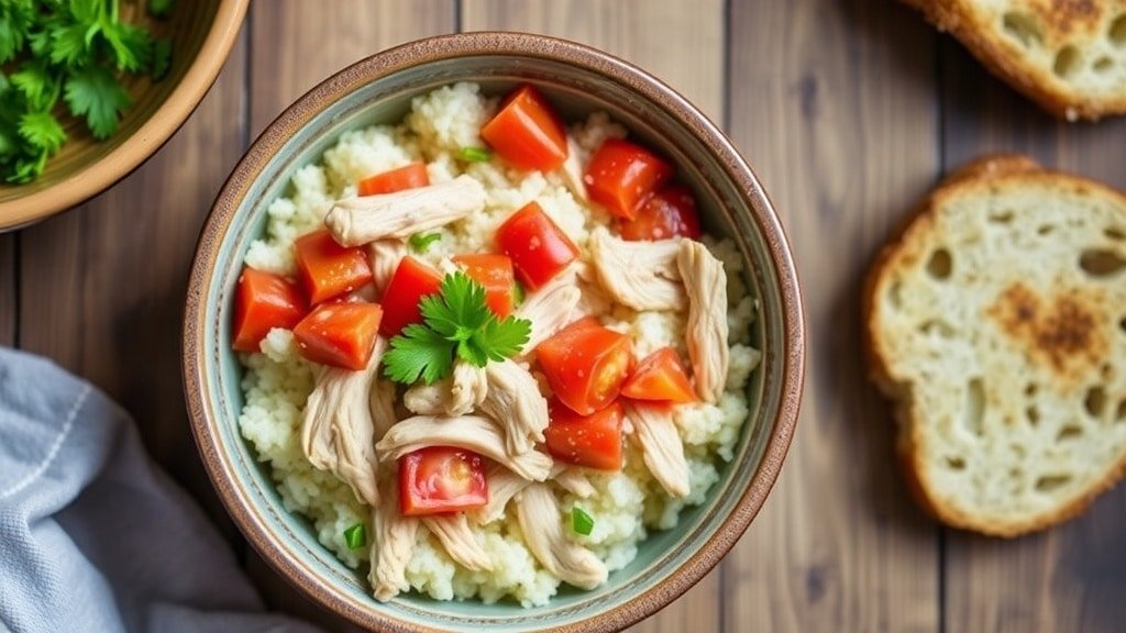 Crockpot Chicken and Cauliflower Rice