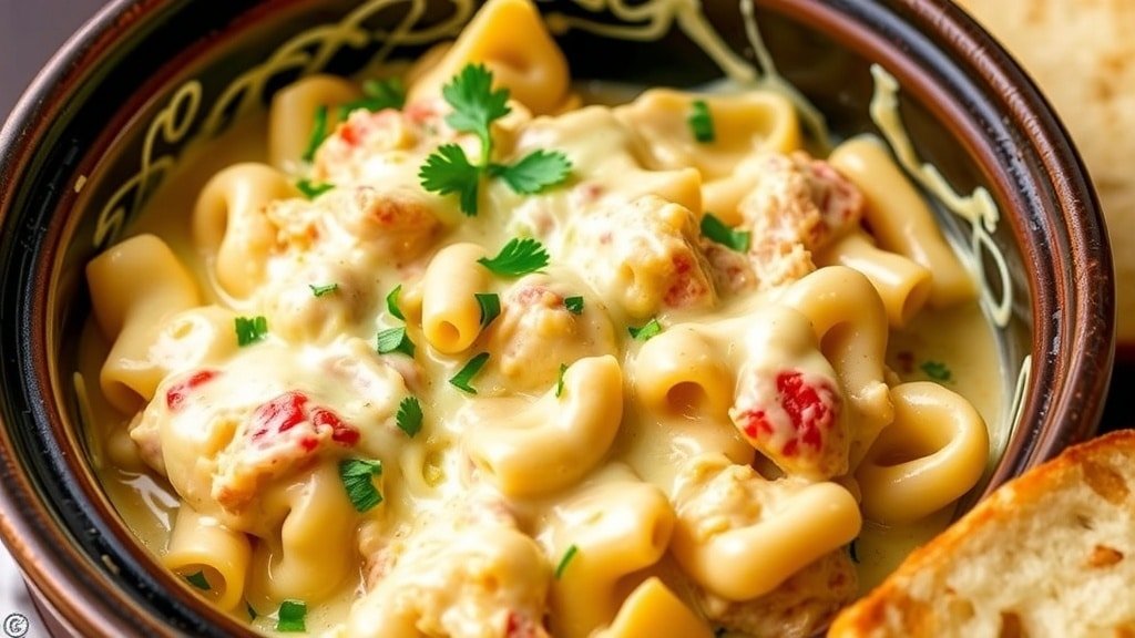 Slow Cooker Chicken Alfredo Tortellini Bake