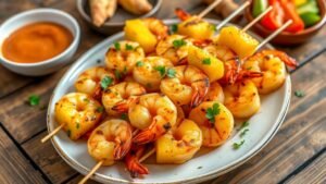 Grilled Pineapple Shrimp Skewers