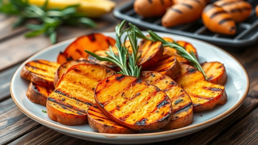Grilled Rosemary Sweet Potatoes