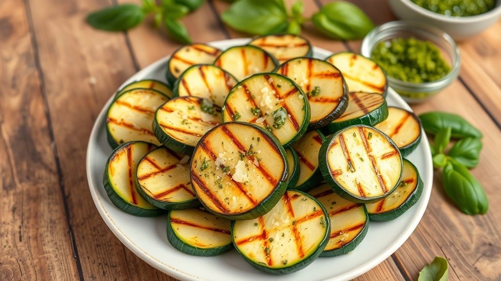 Grilled Pesto Zucchini Slices