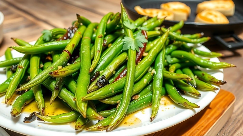 Grilled Garlic Chili Green Beans