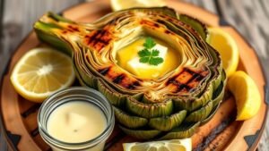 Grilled Garlic Butter Artichokes