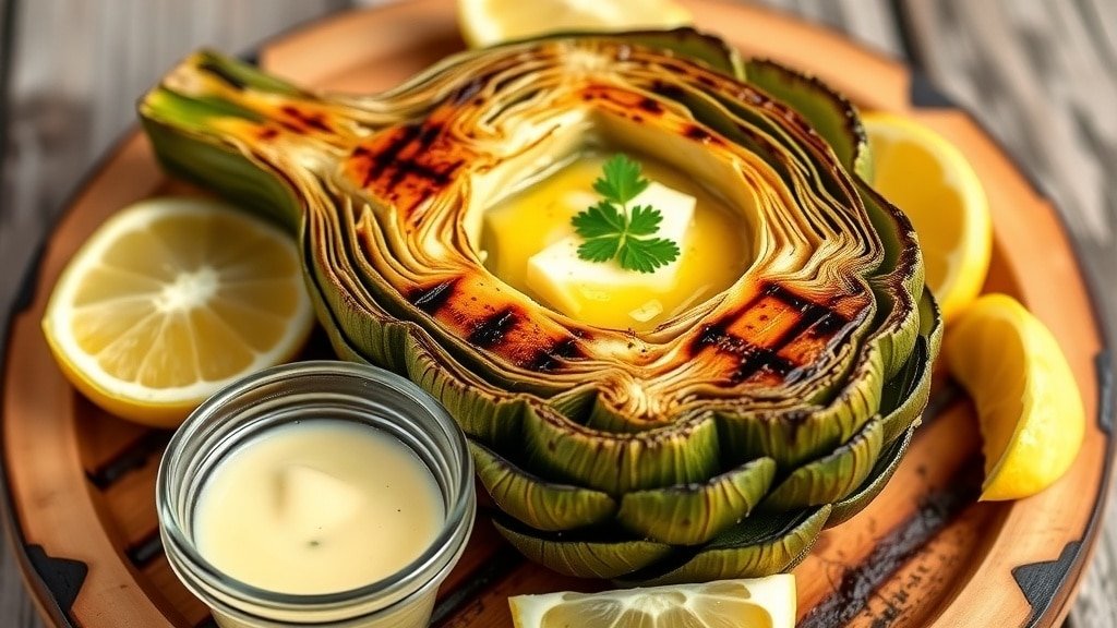 Grilled Garlic Butter Artichokes