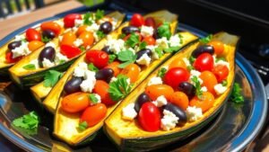 Grilled Mediterranean Zucchini Boats