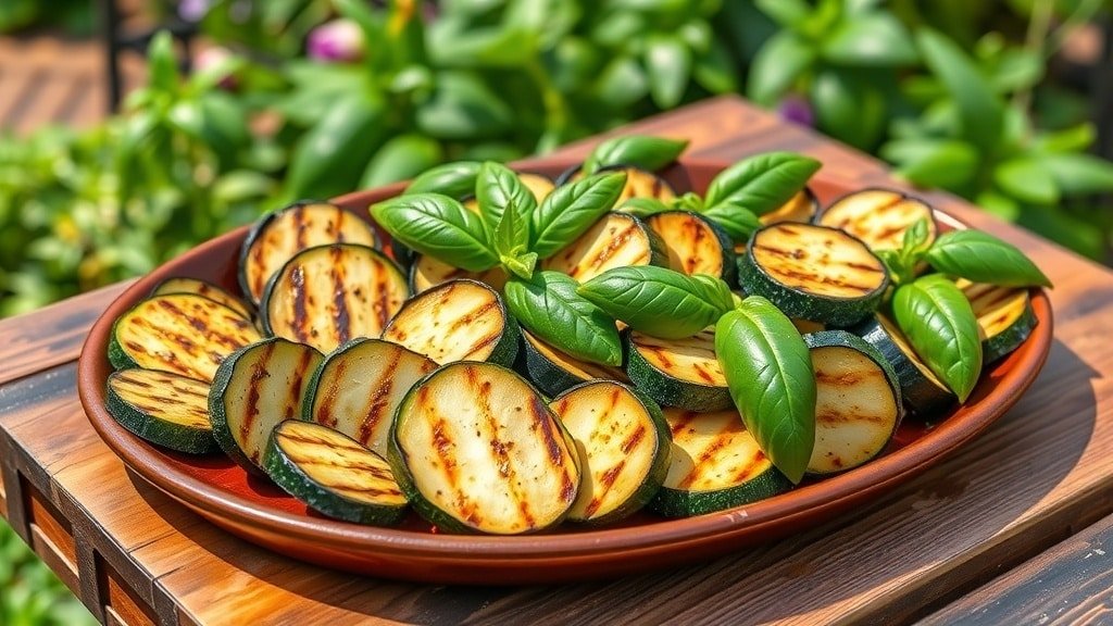 Grilled Lemon Basil Zucchini