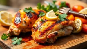 Grilled Lemon Garlic Chicken Thighs