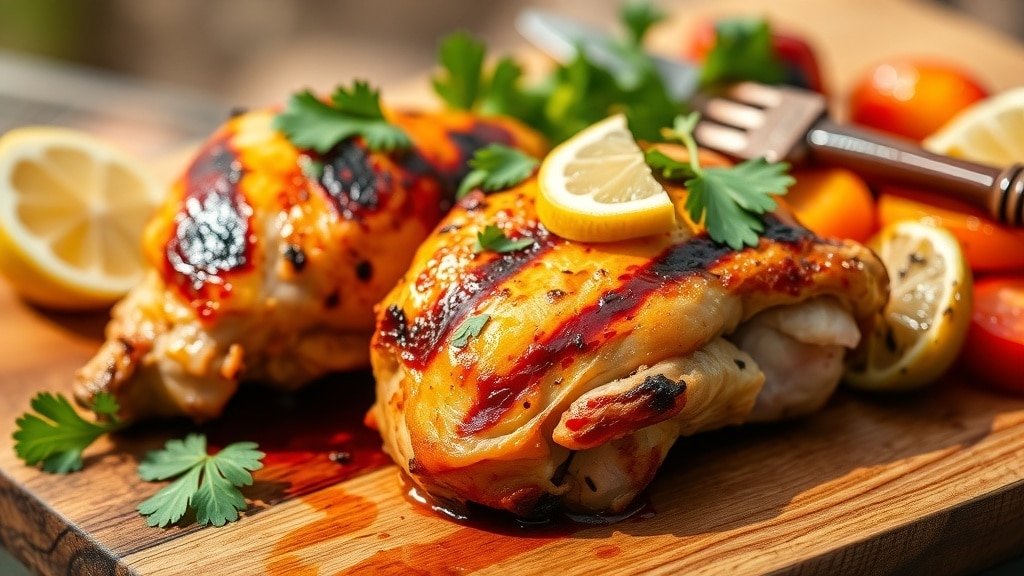 Grilled Lemon Garlic Chicken Thighs