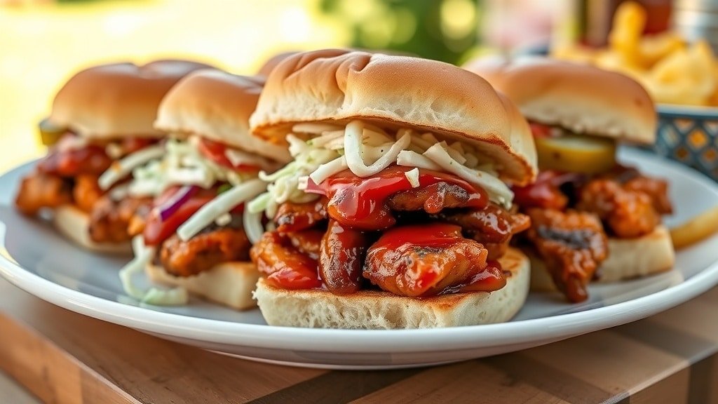 Grilled BBQ Chicken Sliders