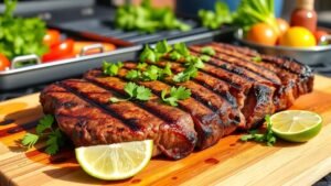 Grilled Garlic Lime Steak