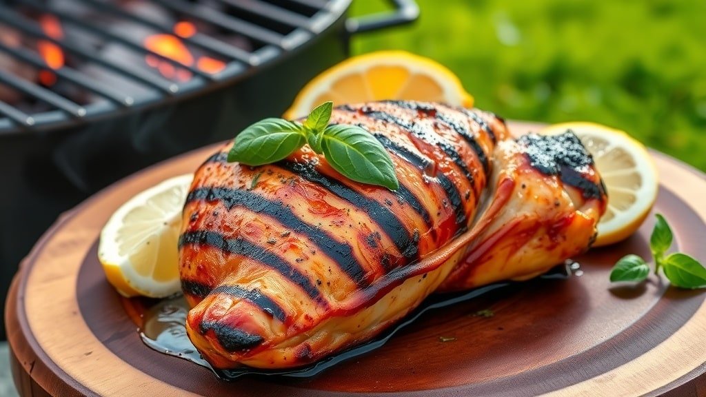 Grilled Lemon Basil Chicken Thighs