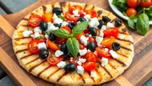 Grilled Mediterranean Flatbread Pizza