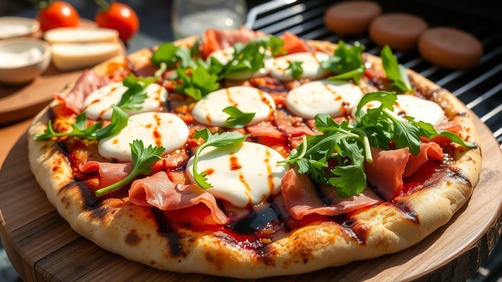 Grilled Prosciutto and Arugula Pizza