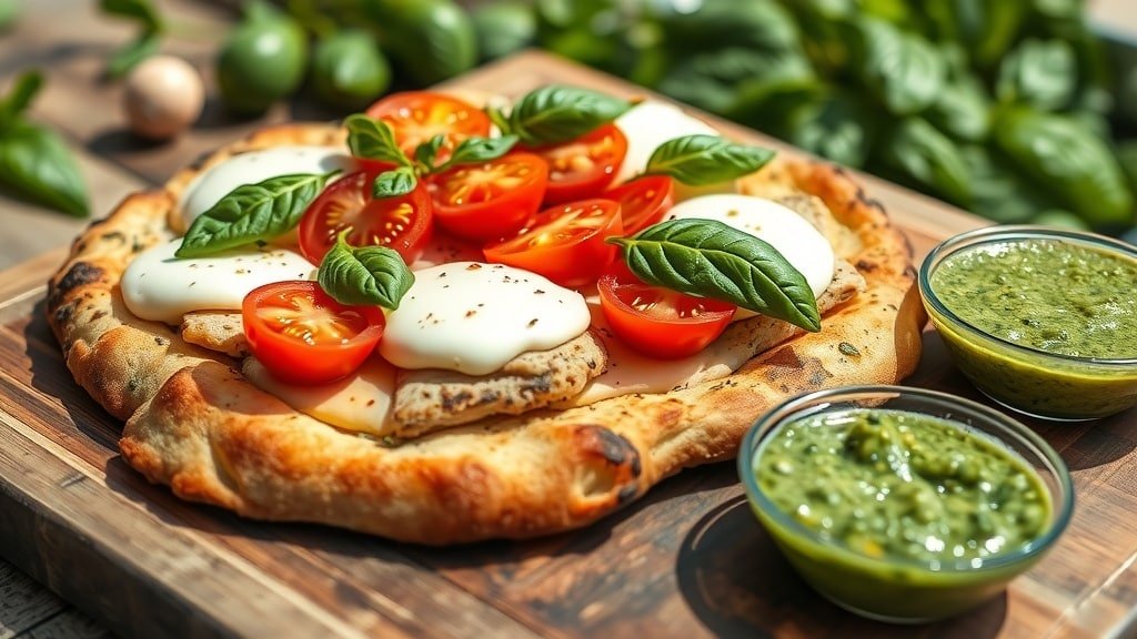 Grilled Chicken Pesto Flatbread