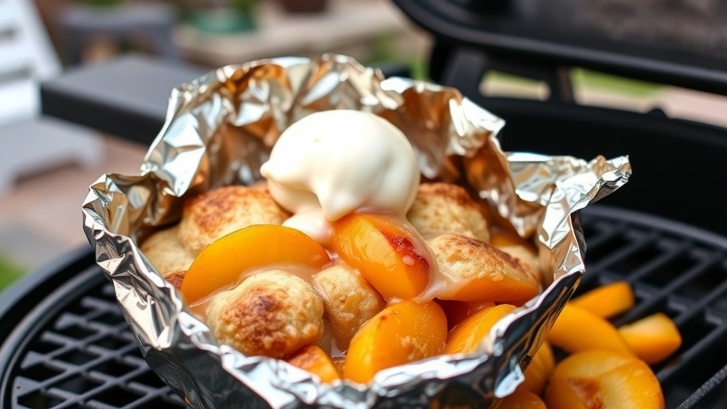 Grilled Peach Cobbler Packets